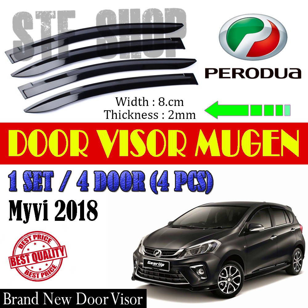 Perodua Myvi 2017-2019 Gear Up Door Visor Mugen Style Air 