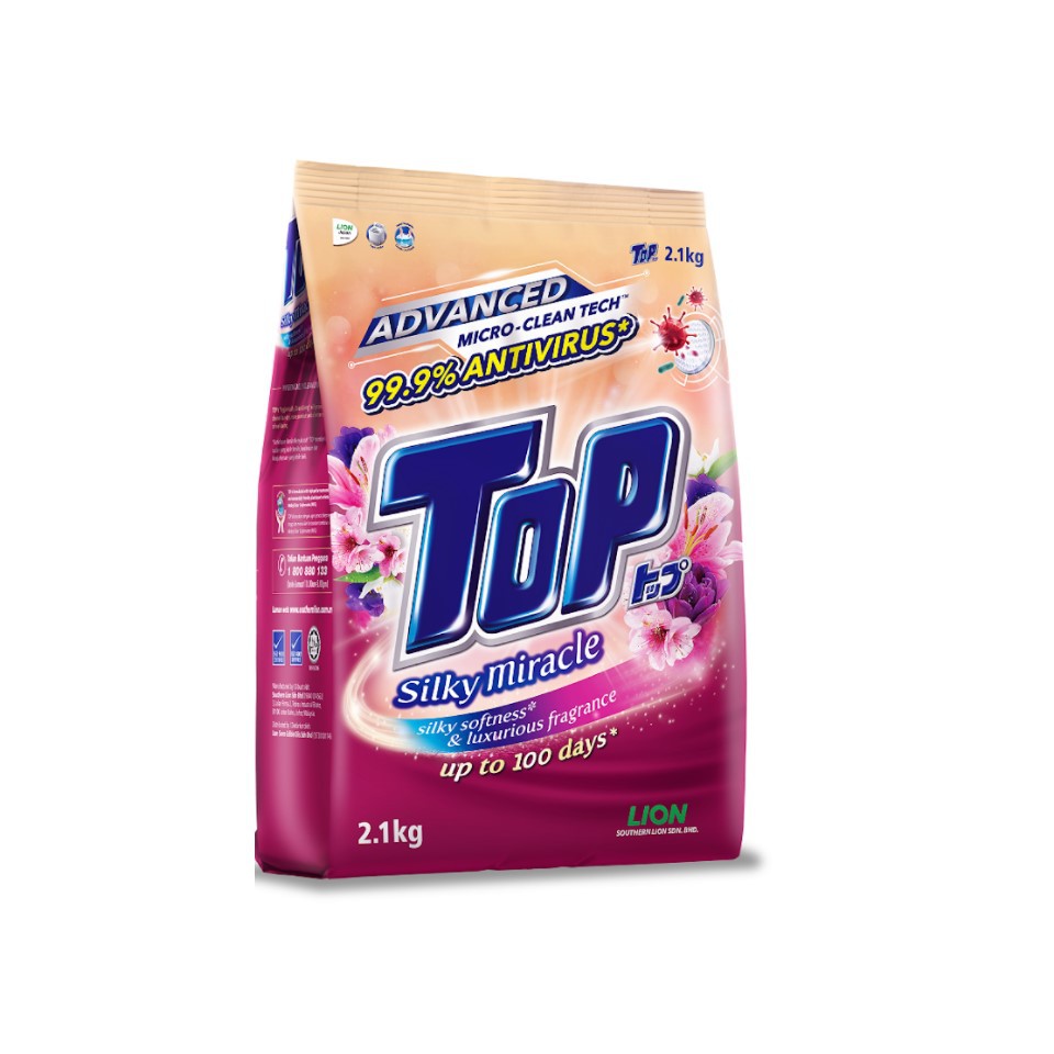 Top Powder Laundry Detergent Silky Miracle 2.1kg
