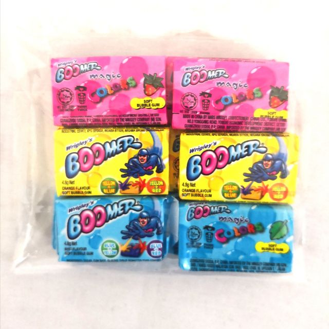 Wrigleys Boomer Chewing Gum Magic Colors Assorted Flavour Soft Bubble Gum Childhood Snack Jajan