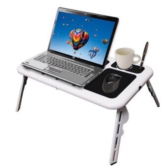 E Table Portable Foldable Laptop Desk With Cooling Fan System