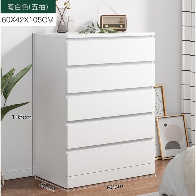 shopee: Auntton 5 drawer chest / laci 5 tingkat / chest drawer 5 layer / chest drawer storage /chest drawer cabinet (0:0:Color:5 drawer - White;:::)