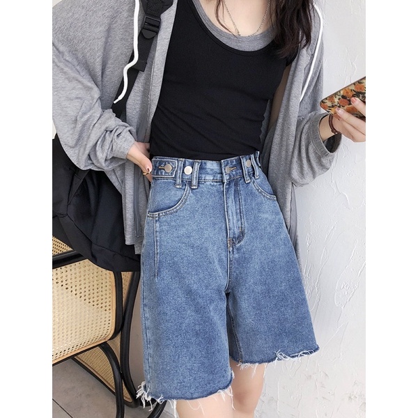 Biker SHORT JEANS DENIM Women IMPORT HIGHWAIST SHORT PANTS RIPPED PANTS MX877
