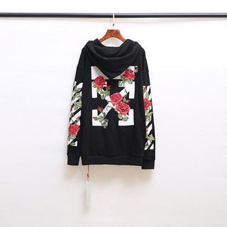 off white rose hoodie mens