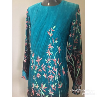 Preloved Baju  Kurung  Moden  Hijau dengan manik Shopee 