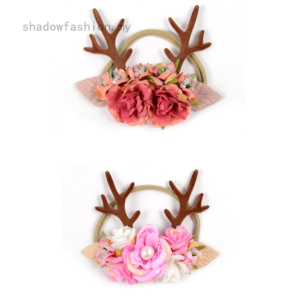 antler flower headband