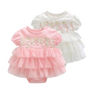 Princess  Baby Girl Clothes Summer Newborn Infant Girls Dress Embroidery Party Cupcake Baptism Mini Dresses