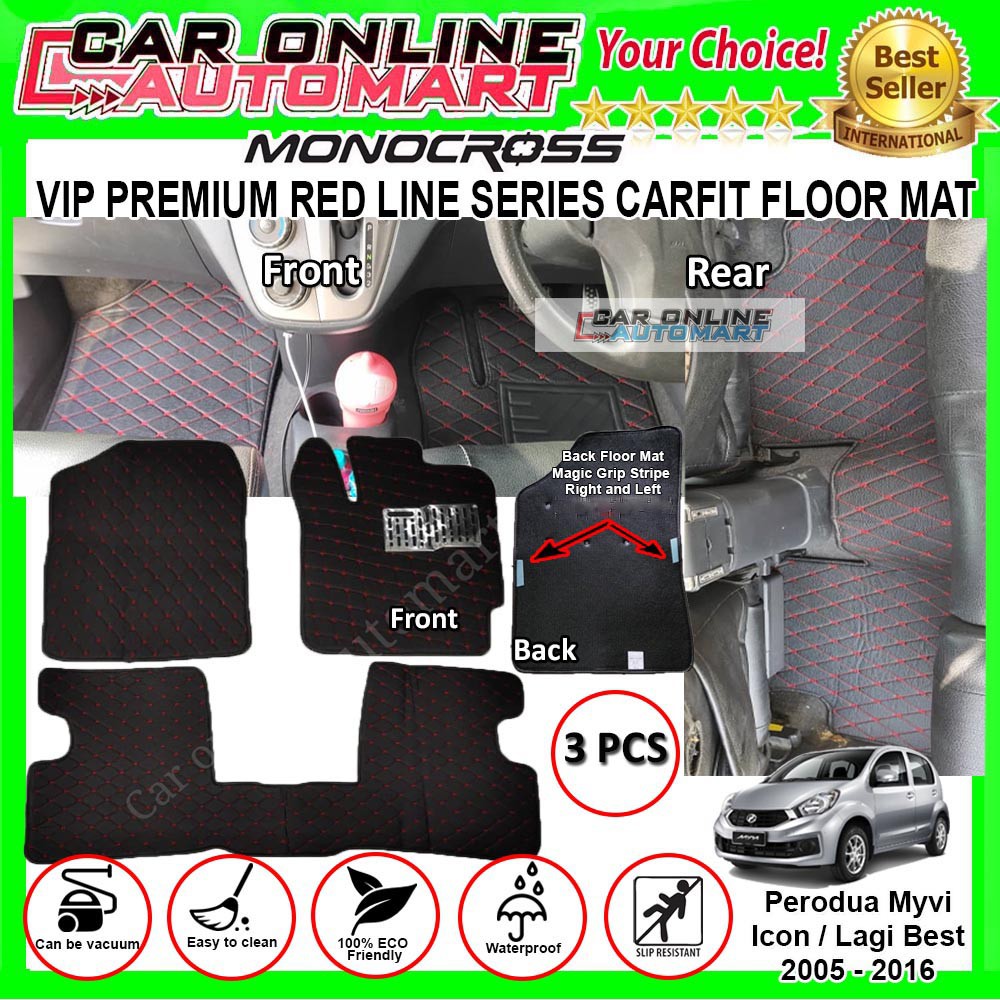 Perodua Myvi 05 16 Premium Vip Red Line Series 5d Carfit Floor