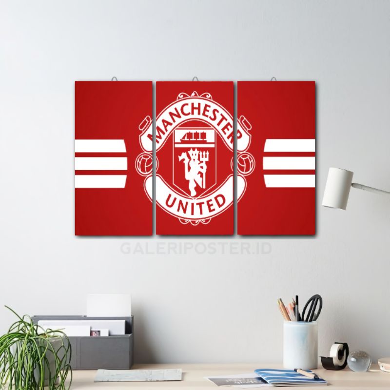 1set Poster Manchester United Wall Decor Manchester United Wooden Wall ...