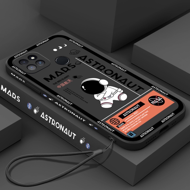 Casing Realme C21Y C25 C12 C15 C11 C17 C20 C21 C25S C25Y C35 Astronaut Nasa Square Phone Case Shockproof Soft TPU Cover