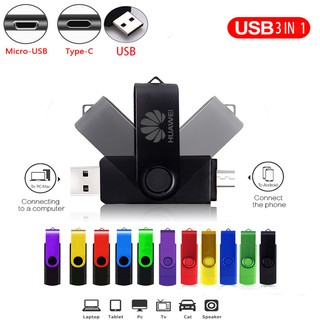 High speed 2TB USB 3.0 rotary OTG USB flash drive 8GB 16GB 32GB mobile sufficient USB drive 64GB 128GB business gift lovely student mobile phone finger computer car TV audio USB drive