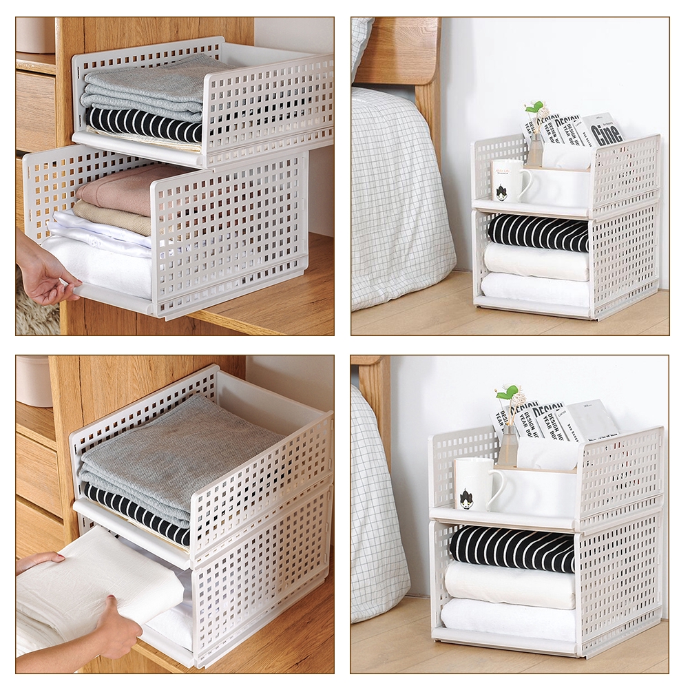 Plastic Wardrobe Storage Box Removable Clothes Storage Drawers