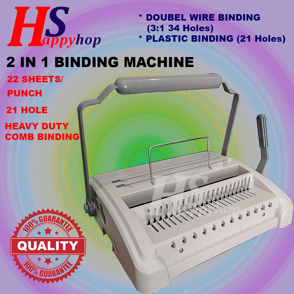 GEOMASTER 2 IN 1 BINDING MACHINE DOUBLE WIRE BINDING HEAVY DUTY COMB