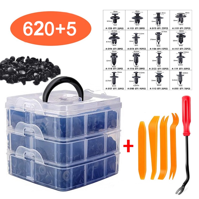 750PCS Car Rivet Bumper Clip Fastener Clip Expansion Screw Clip Door Trim Panel Clips Body Car