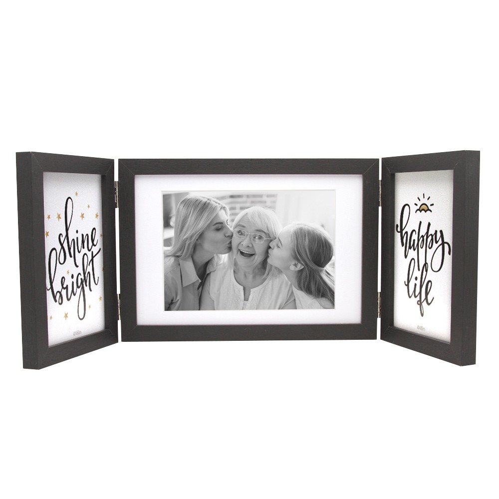 Three Collage Real Grass Photo Frame 4x6 5x7 White Black Shadow