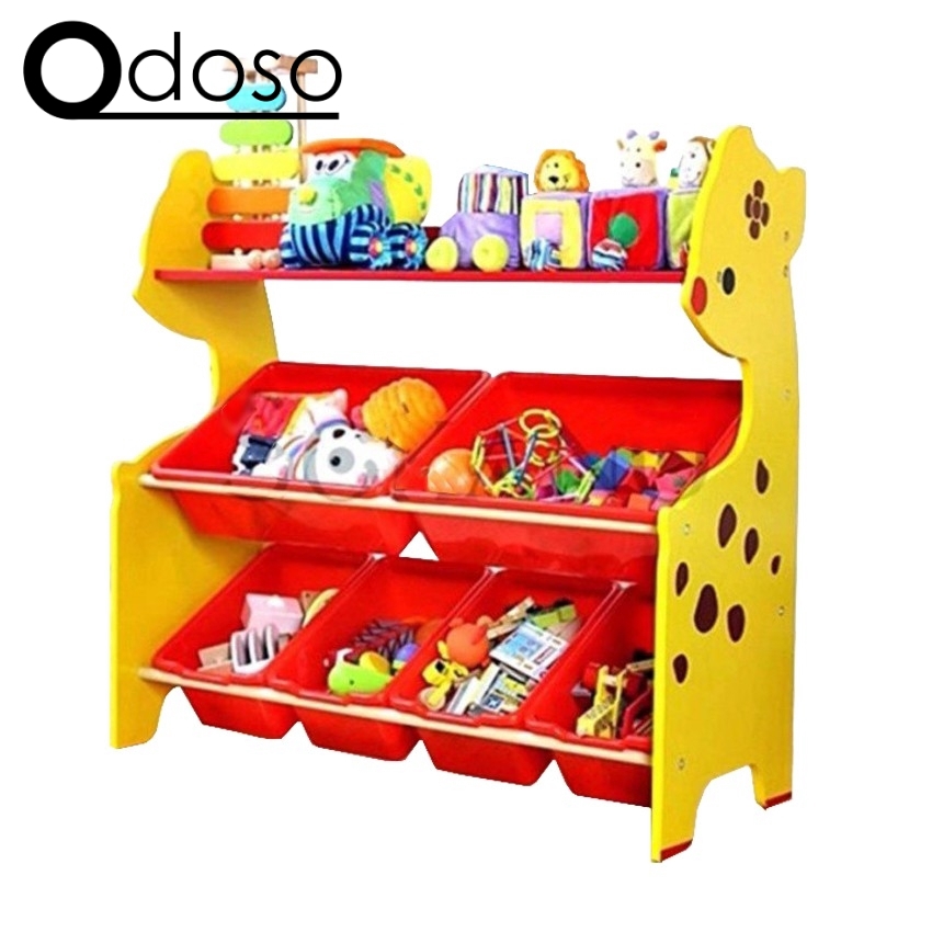 ONSHINE Kids 3 Tiers Toy Organizer with 6 Colourful Storage Bins