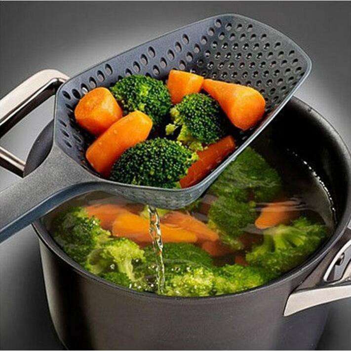 Kitchen Scoop Drainage Gadget Environmental Nylon Plastic Colander Shovel Surface Fishing Water-proof Long Handle Spoon