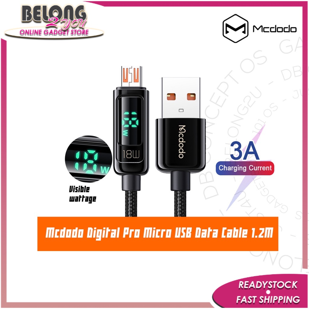 MCDODO DIGITAL PRO MICRO USB DATA CABLE 1.2M CA-7480 | Shopee Malaysia