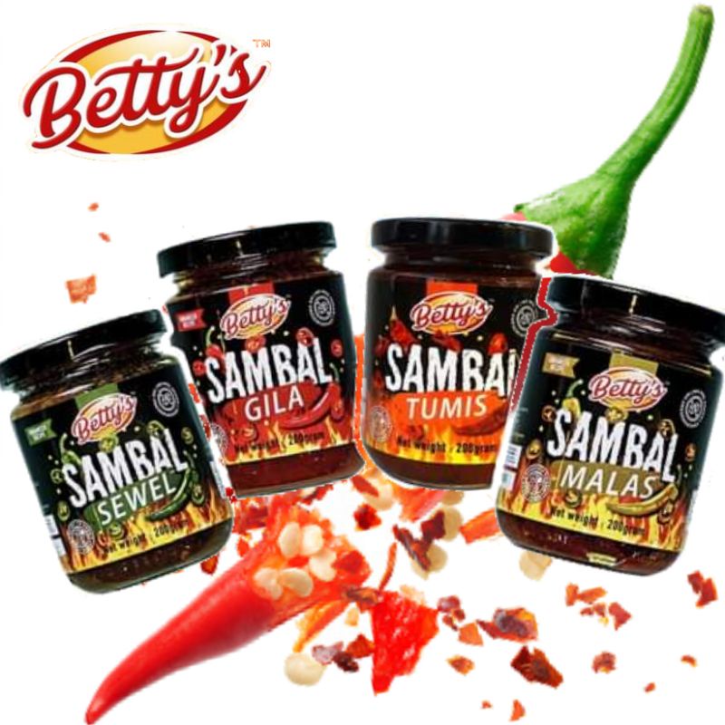 HQ BETTY'S KITCHEN SAMBAL GILA/ SEWEL/ MALAS/ MANJA/DAGING CRISPY (HALAL HOMEMADE 250ML /ORIGINAL)