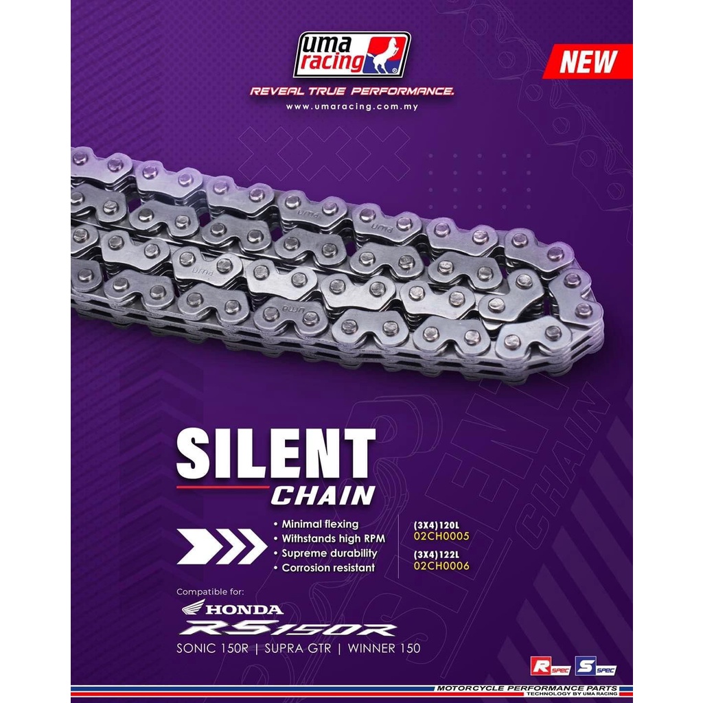 HONDA RS150 / RSX150 RSX 150 UMA RACING SILENT CHAIN TIMING CHAIN [ 120L/122L ] Shopee Malaysia