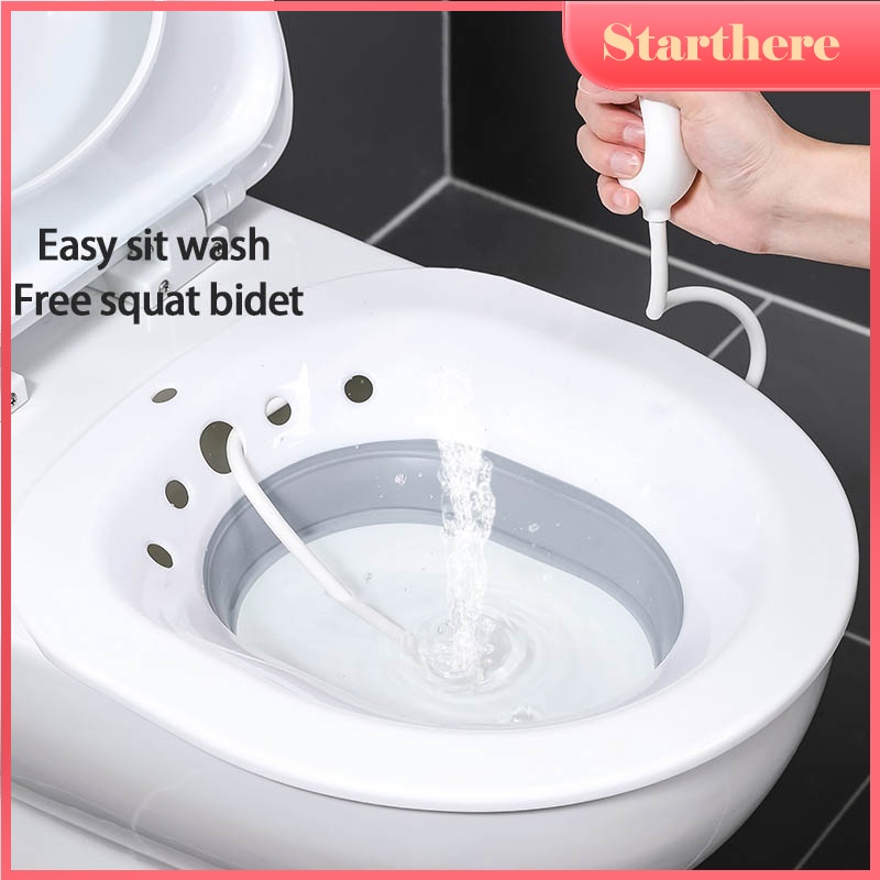 Foldable PP Gynecology Sit Bath Tub Hip Basin Bidet Pregnant Women