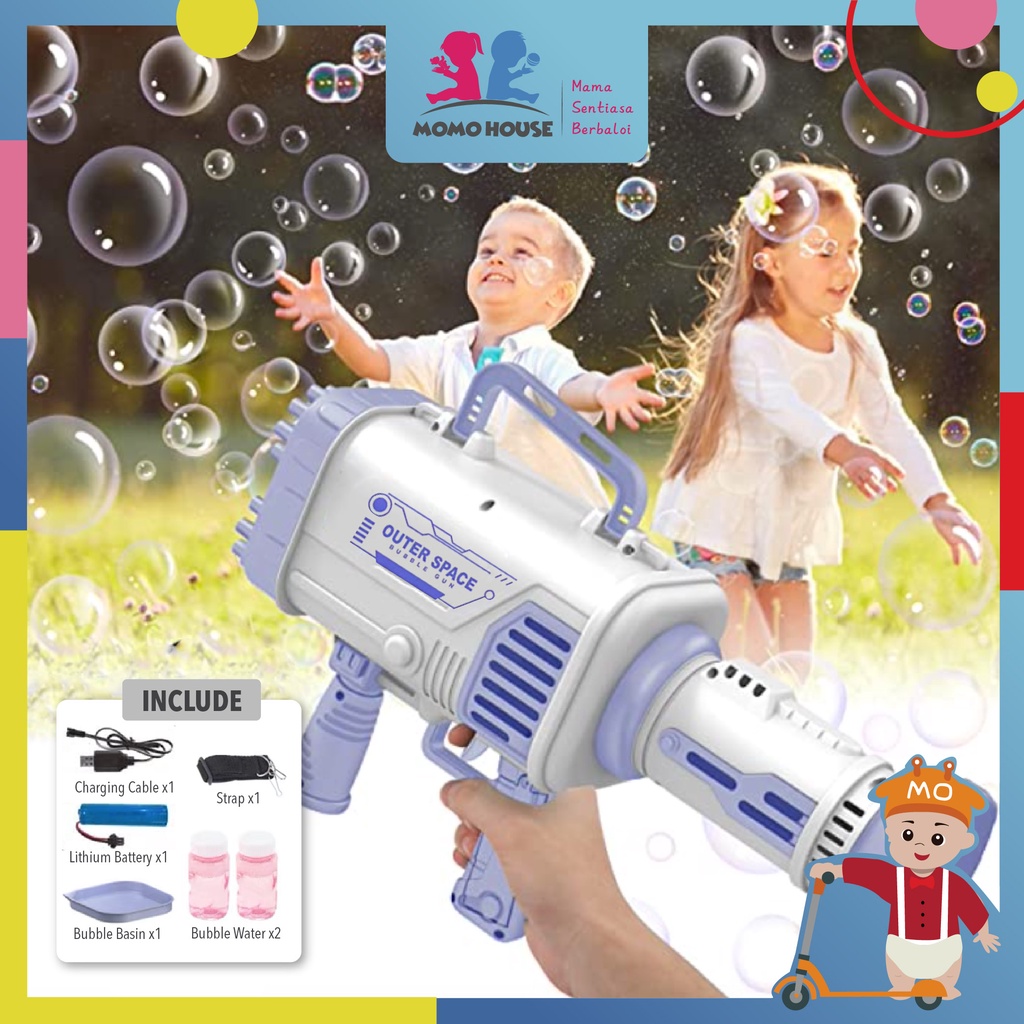 Rocket Launcher Bubble Gun 60 Hole Soap Water Bubble Gun Gatling Bubble ...