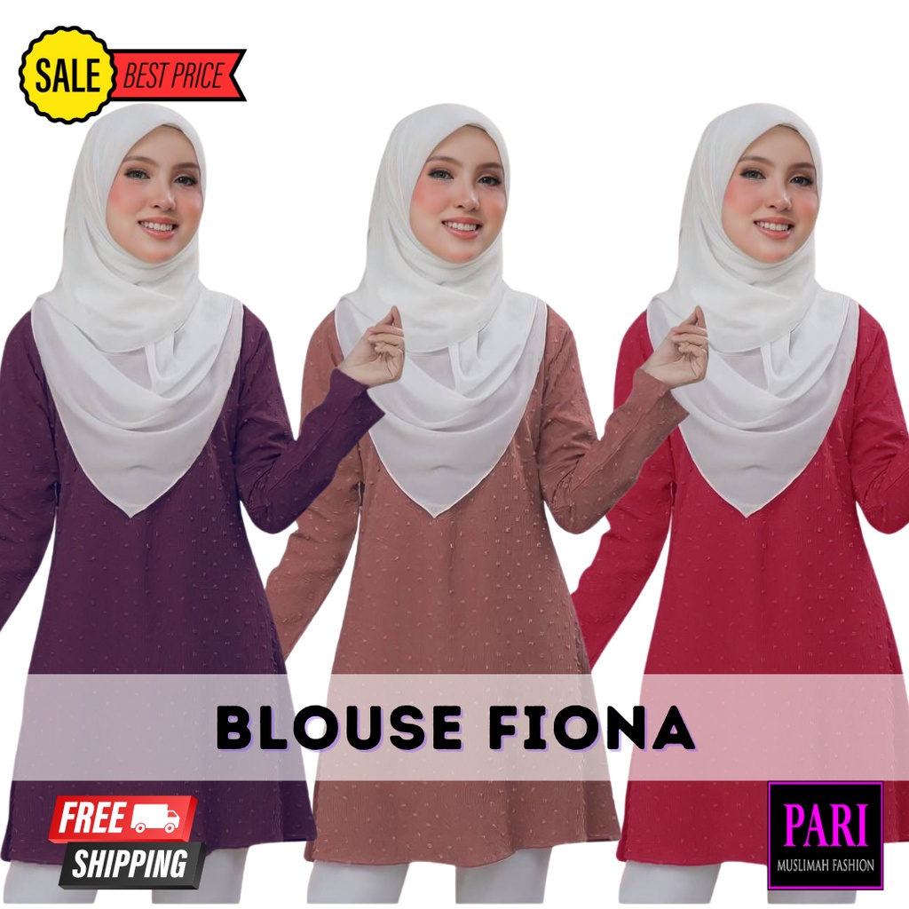 NEW ARRIVAL !! BLOUSE FIONA Fashion Design Ironless Muslimah Labuh ...