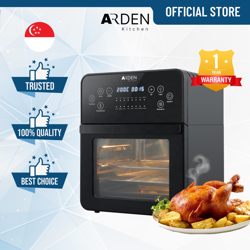 [Fast Delivery] [Local Warranty] Arden 15L Electric Digital Air Fryer Oven with 16 Cook Presets Rotisserie Dehydrator