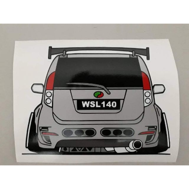 [Sticker Kereta Custom] Perodua MYVI Rocket Bunny. Sticker 3 layer