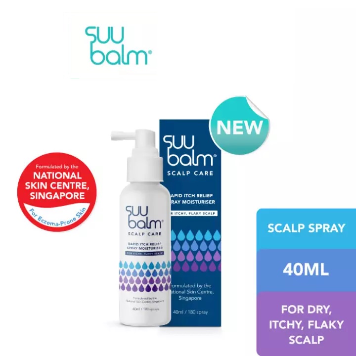 Suu Balm Rapid Itch Relief Spray Moisturiser 40ml - For Dry, Itchy, Flaky Scalp