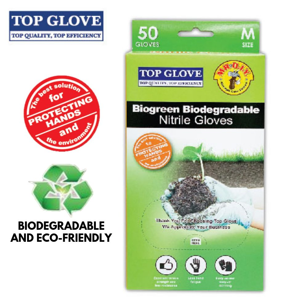 Top Glove BioGreen Biodegradable Nitrile Examination Gloves, Powder