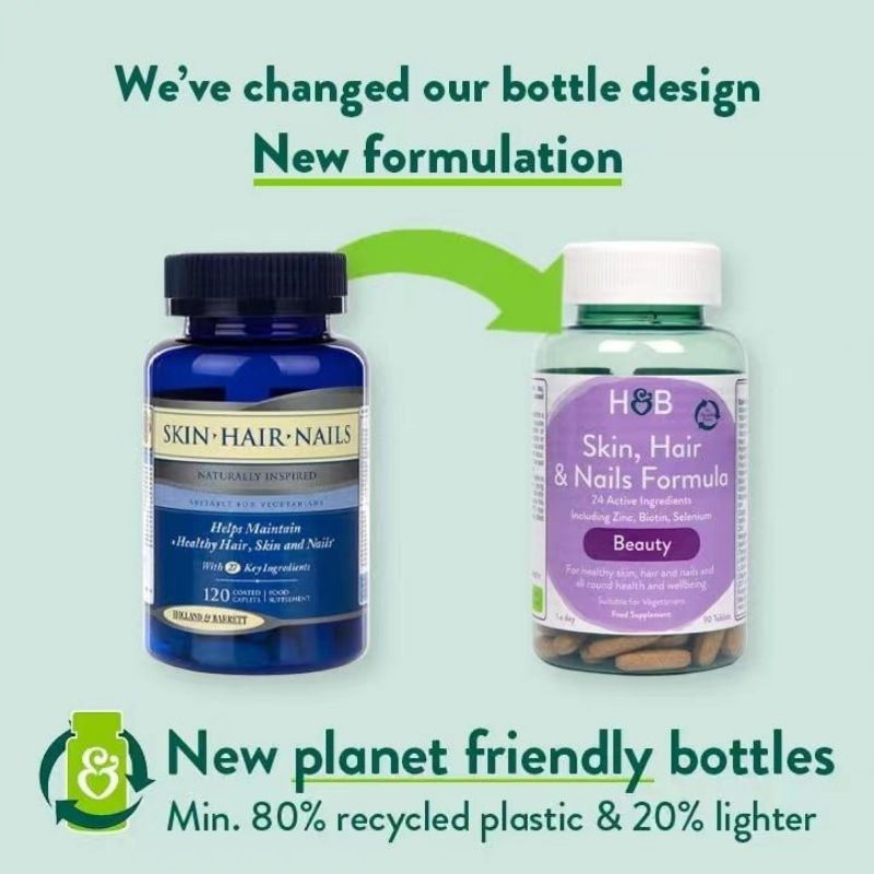Holland & Barrett Skin Hair and Nails Formula 120 Caplets 90 Tablets Shopee Malaysia