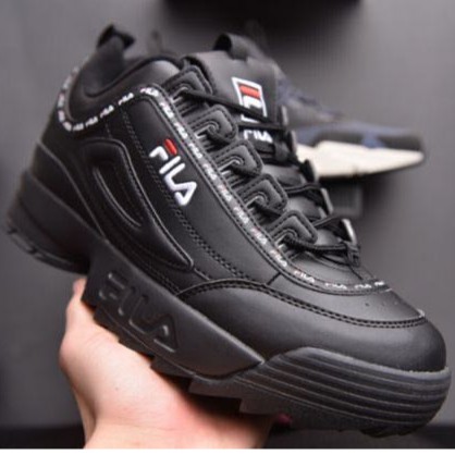 all black fila sneakers