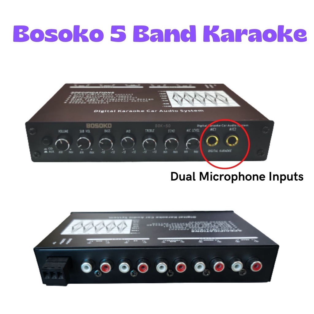BOSOKO CALIBER 4 / 5 Band Car Audio Pre Amp Parametric Equalizer with