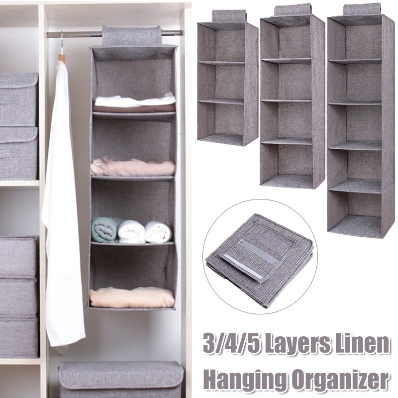 3 4 5 Layers Bag Holder Fabric Clothes Rack Hanging Wardrobe