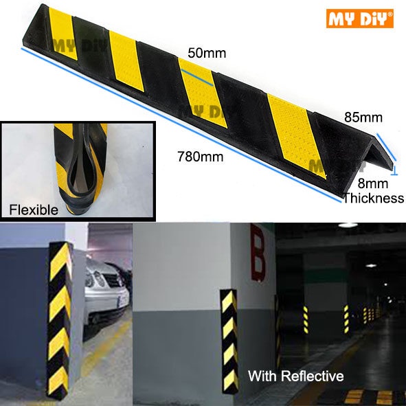 DIY Online4u WALL RUBBER CORNER GUARD PROTECTOR WITH REFLECTIVE FOR