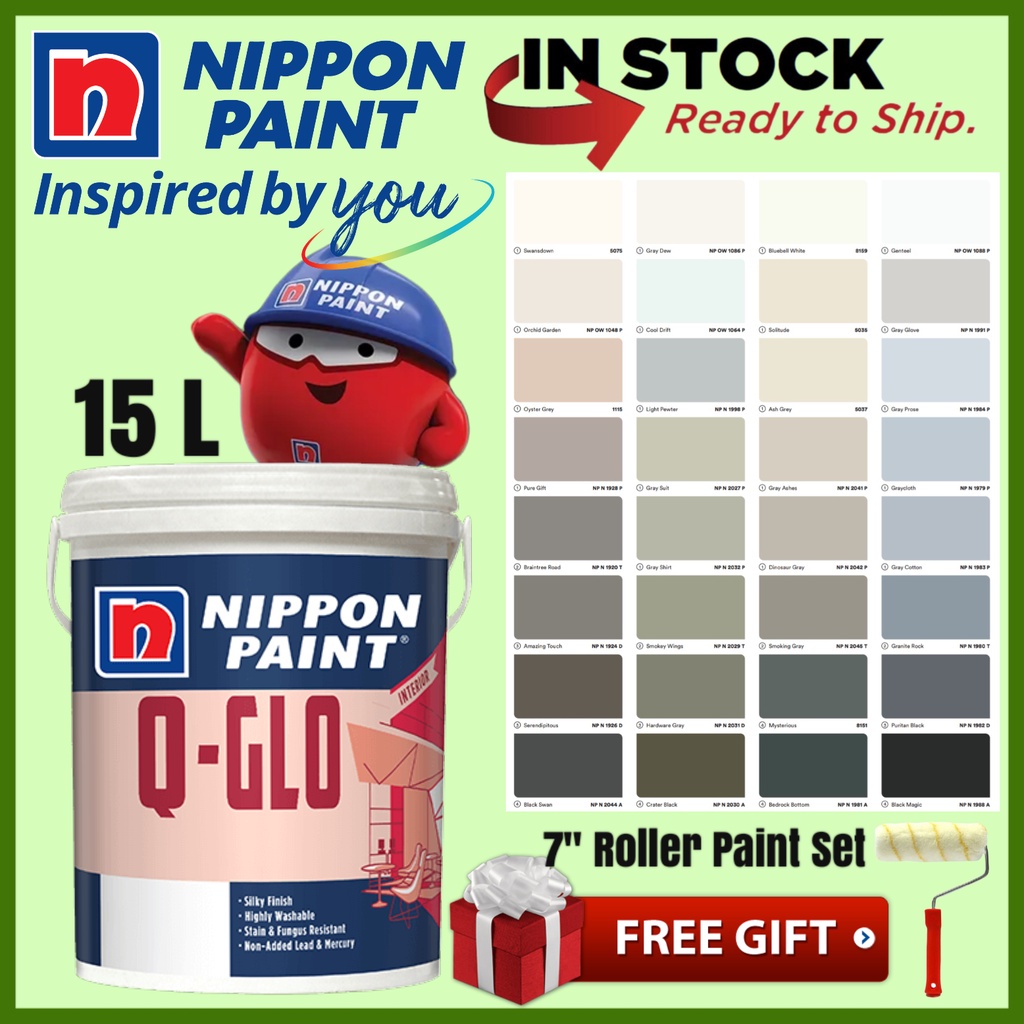 SINAR NIPPON QGLO 15 LITER INTERIOR SHEEN WASHABLE PAINT /CAT DINDING
