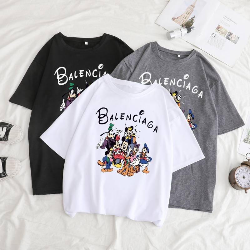 Mickey Short Sleeve leisure T-Shirt Female summer Ins Korean school student all-matching taste girl baju perempuan murah