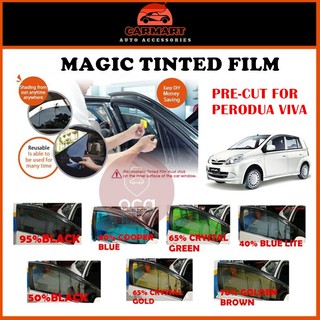 Magic Tinted Car Film Reusable Removable NO Glue 20% Black 