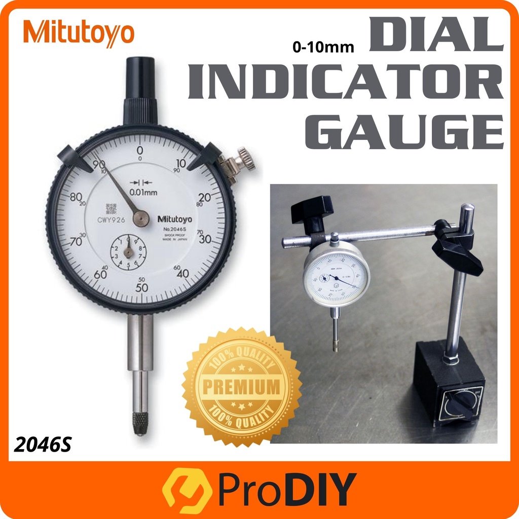 MITUTOYO 010mm Dial Indicator Dial Gauge Measuring Lug Black Gauge Camshaft ( 2046S ) Shopee