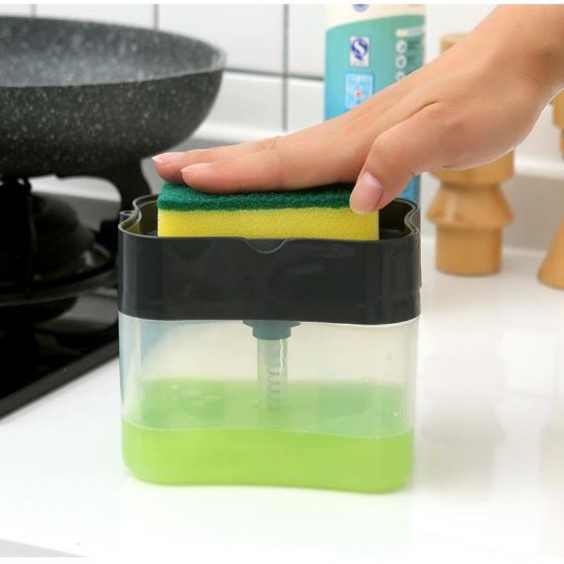 006 Kitchen soap dispenser with sponge box sponge washer plastic