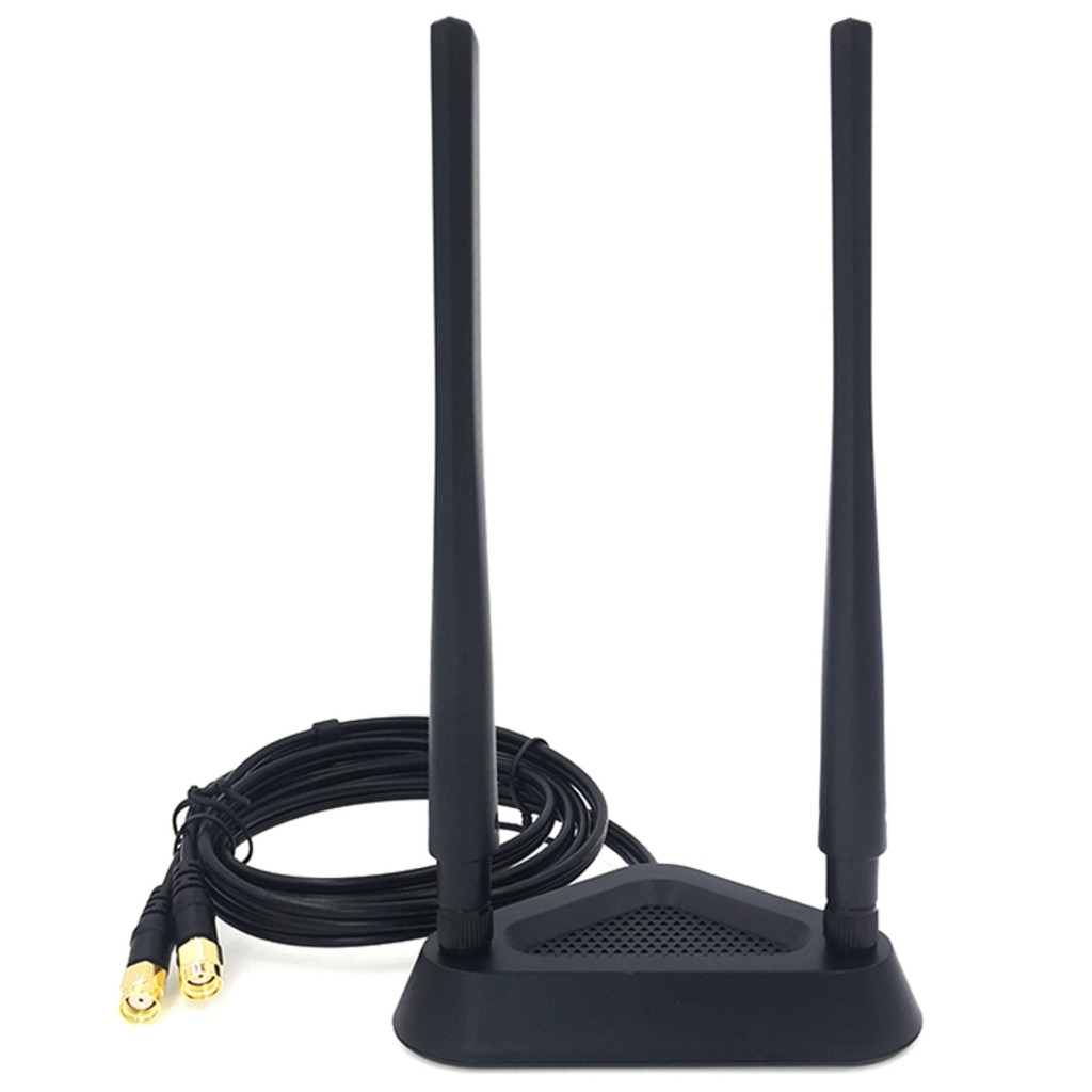 Dual WiFi Antenna 2.4GHz 5.8GHz with Extension Cable Base for