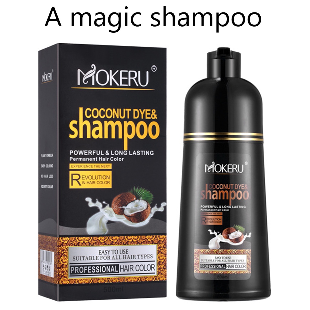 Mokeru Coconut Oil Black Hair Dye Coloring Conditioner Organic Color Shampoo Black Hair Dye