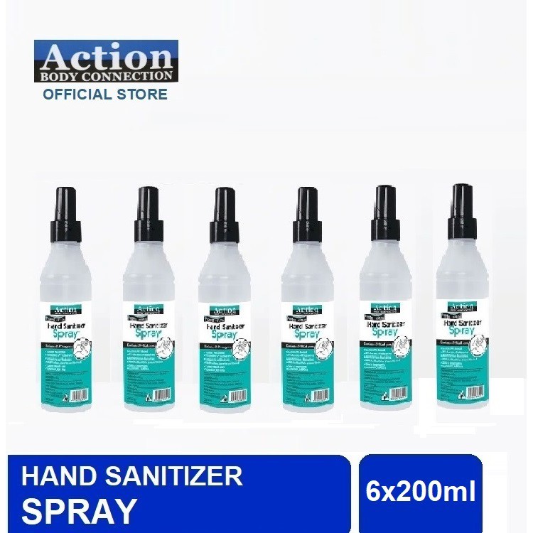 Action Hand Sanitizer Spray 200ml X 6