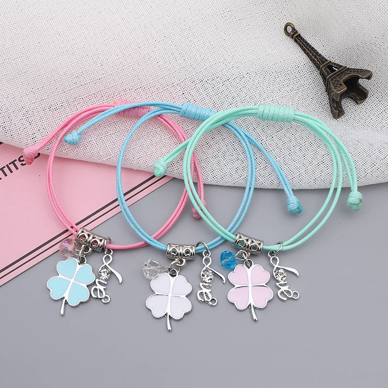 Bracelet Gelang Tangan Gelang Persahabatan Pelajar Perempuan Korea Teman Wanita Trend Perhiasan Gelang Bercahaya Tiga Kepingan Tiga Orang Liar Tiga Orang