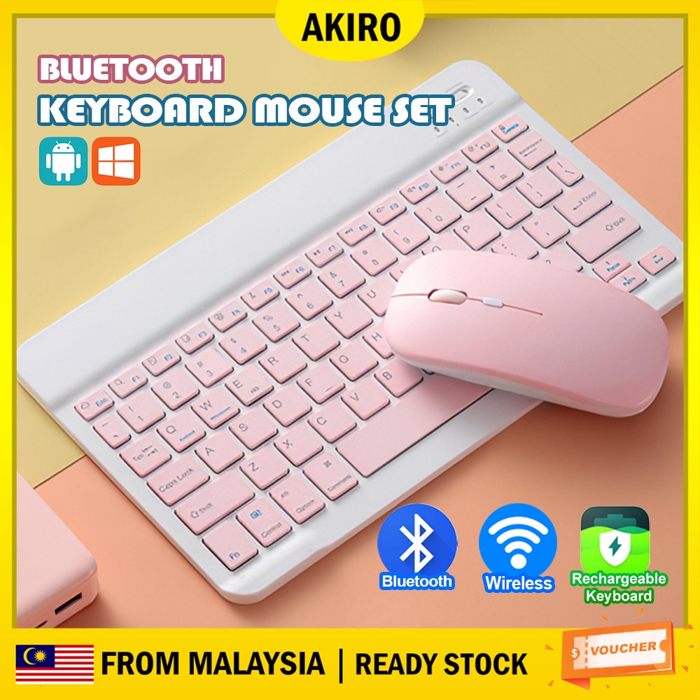 AKIRO Wireless Keyboard Mouse Combo Portable Keyboard Mouse Set