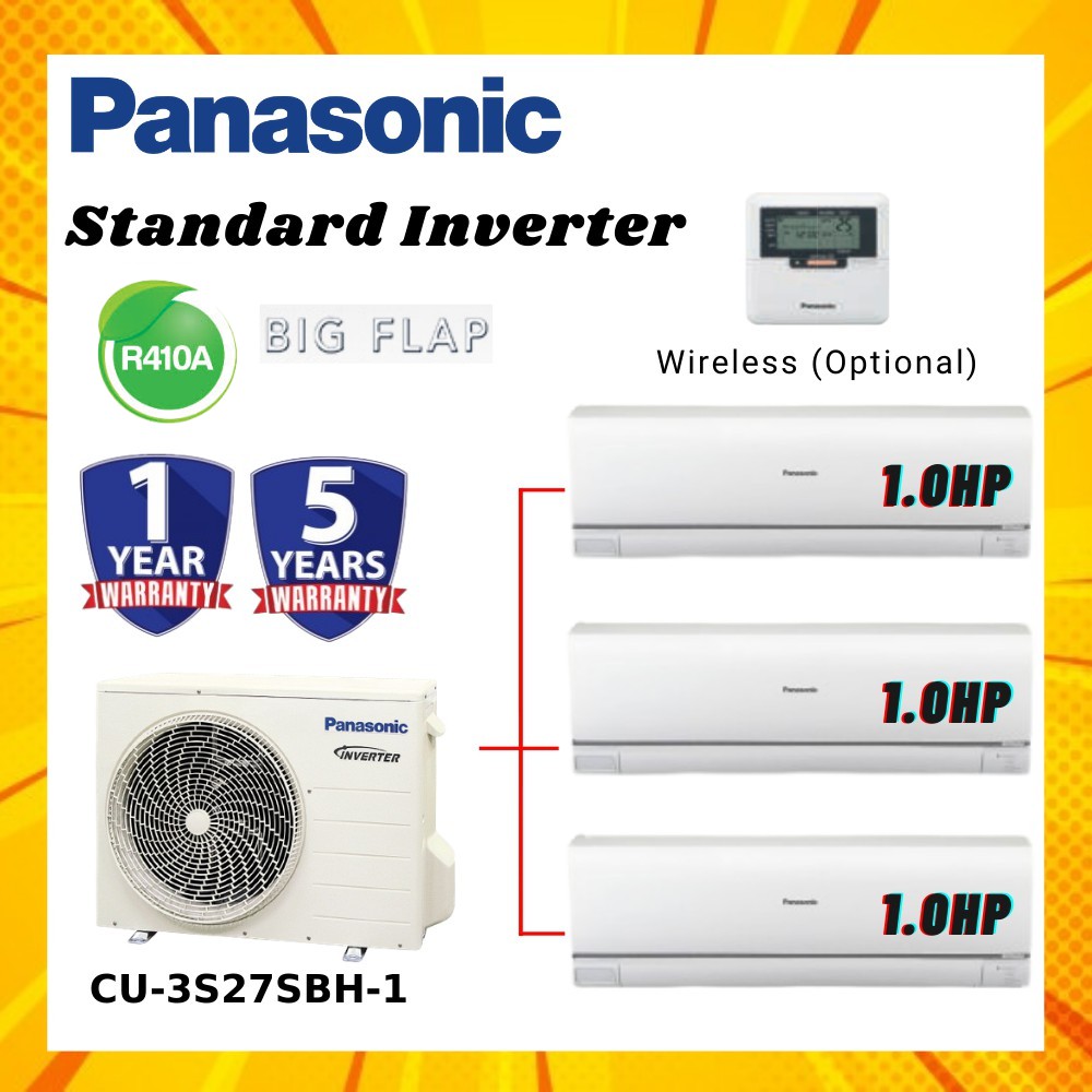 PANASONIC MULTI-SPLIT AIR COND R410a INVERTER [ OUTDOOR 3.0HP ...