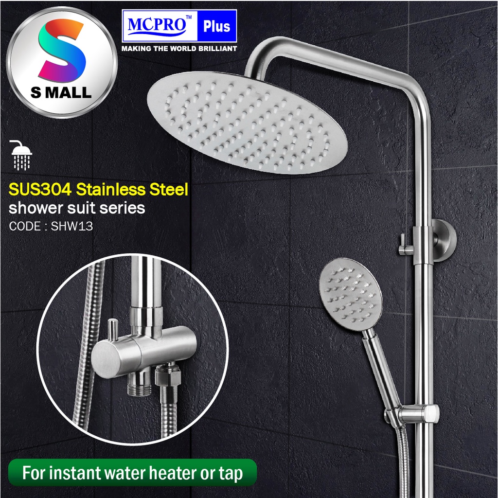 MCPRO Bathroom Faucet Stainless Steel Rainfall Shower Set For Instant ...