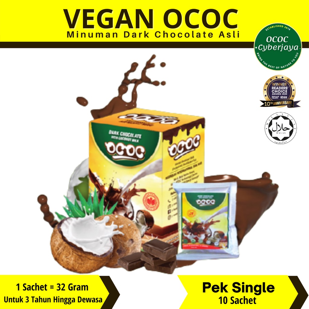 Vegan Hot Chocolate | Santan | Gula Kelapa Organik | Halal Brain Booster | Ococ by Dr R…