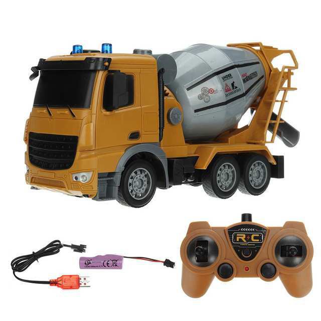 1:24 6 Channels RC Engineering Truck Remote Control Car With Led Lights 2.4GHz Mixer Tanker Dump Truck Crane Vehicle.