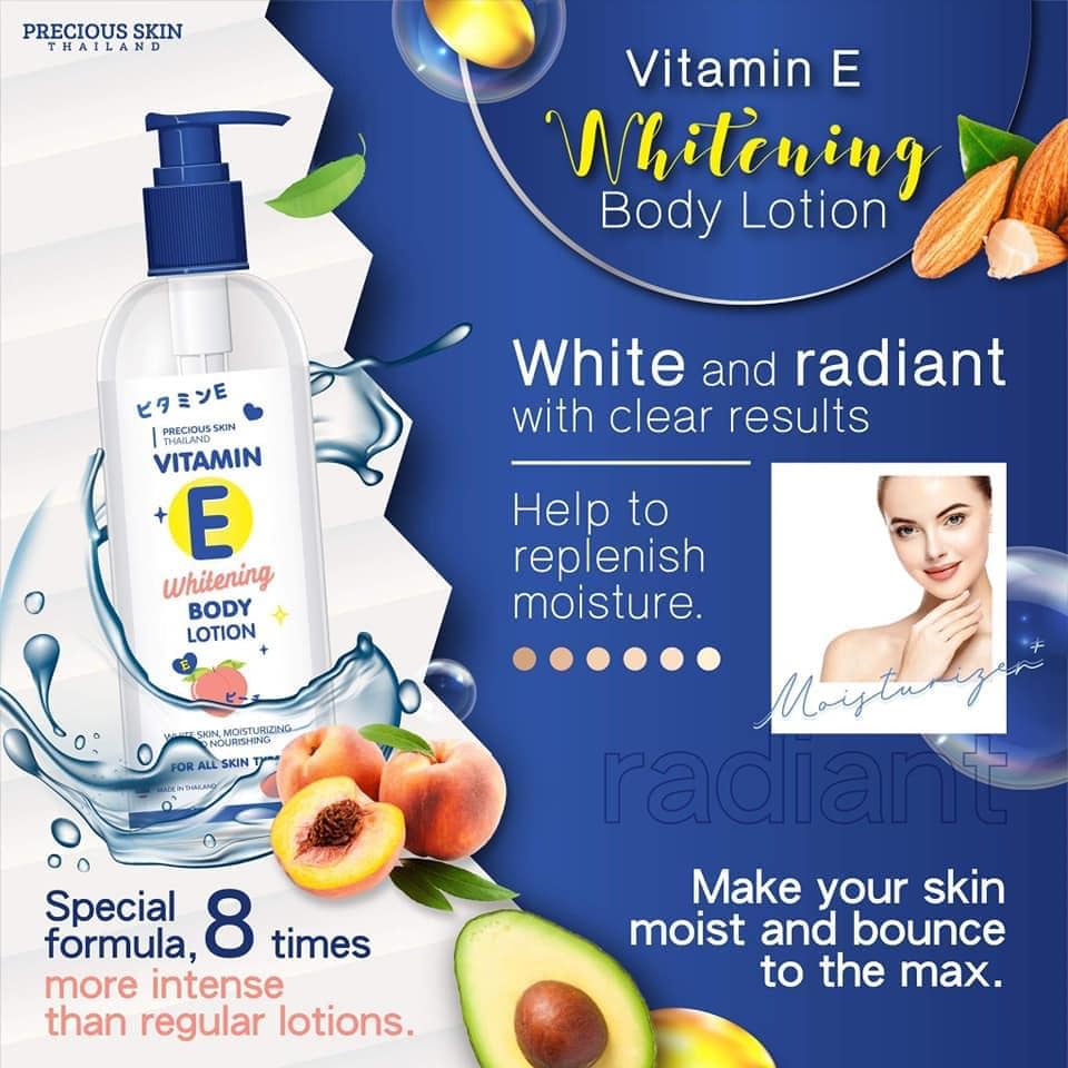 Vitamin E Whitening Body Lotion 230ml By Precious Skin Thailand 100